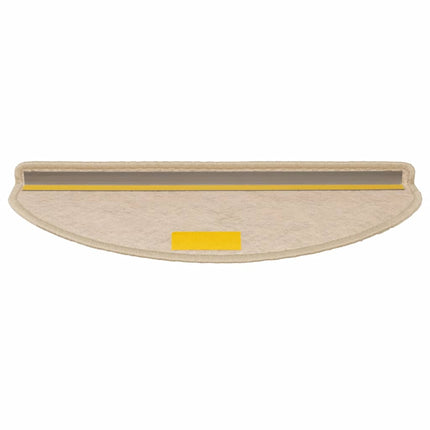 selvklæbende trappemåtter 15stk. 65x21x4cm sisal-look sandfarve