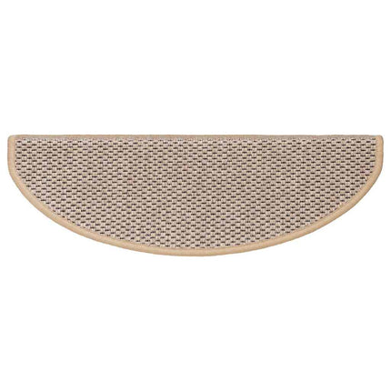 selvklæbende trappemåtter 15stk. 65x21x4cm sisal-look lys beige