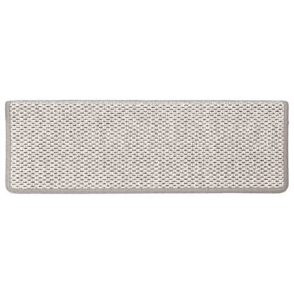 selvklæbende trappemåtter 15 stk. 65x21x4 cm sisal-look platina