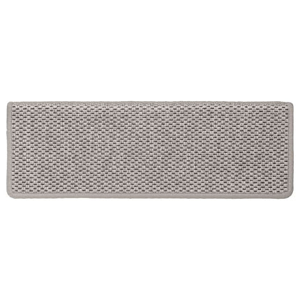 selvklæbende trappemåtter 15 stk. 65x21x4 cm sisal-look sølv