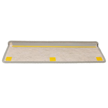 selvklæbende trappemåtter 15 stk. 65x21x4 cm sisal-look sølv