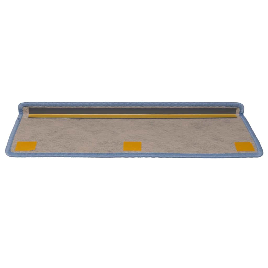 selvklæbende trappemåtter 15 stk. 65x21x4 cm sisal-look blå