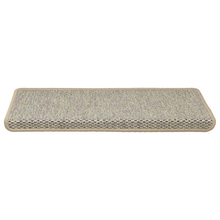 selvklæbende trappemåtter 15 stk. 65x21x4 cm sisal-look lysegrøn
