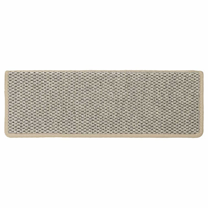 selvklæbende trappemåtter 15 stk. 65x21x4 cm sisal-look lysegrøn