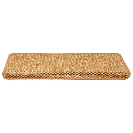 selvklæbende trappemåtter 15 stk. 65x21x4 cm sisal-look sisal