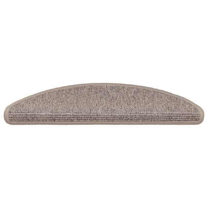 trappemåtter 15 stk. 56x17x3 cm mørkebeige halvrunde