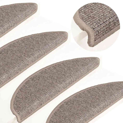 trappemåtter 15 stk. 56x17x3 cm mørkebeige halvrunde