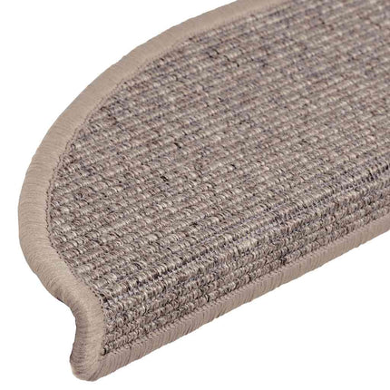 trappemåtter 15 stk. 56x17x3 cm mørkebeige halvrunde