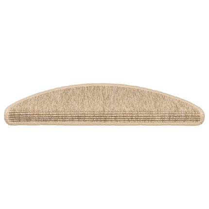 trappemåtter 15 stk. 56x17x3 cm lys beige halvrunde