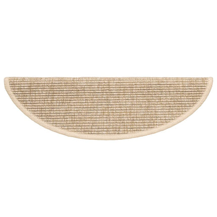 trappemåtter 15 stk. 56x17x3 cm lys beige halvrunde