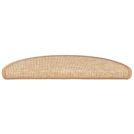 trappemåtter 15 stk. 56x17x3 cm lysebrune halvrunde