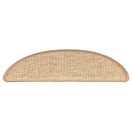 trappemåtter 15 stk. 56x17x3 cm lysebrune halvrunde