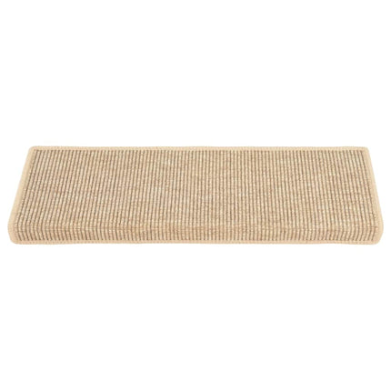 trappemåtter 15 stk. 65x21x4 cm lys beige rektangulær kant