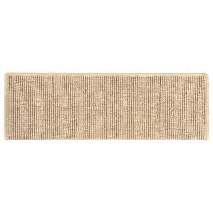trappemåtter 15 stk. 65x21x4 cm lys beige rektangulær kant