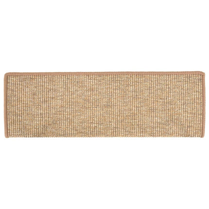 trappemåtter 15 stk. 65x21x4 cm lysebrune rektangulære kanter