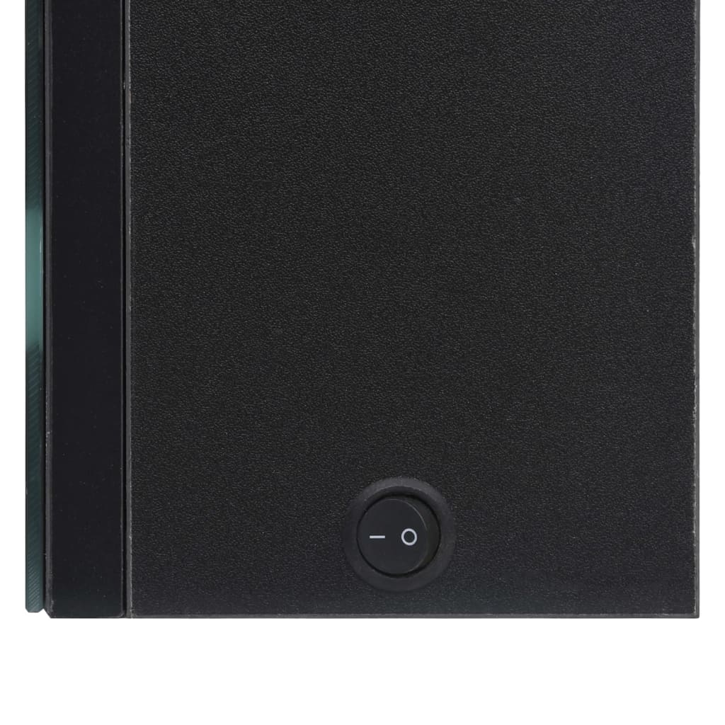 badeværelsesskab med spejl + LED 50x14x60 cm MDF sort