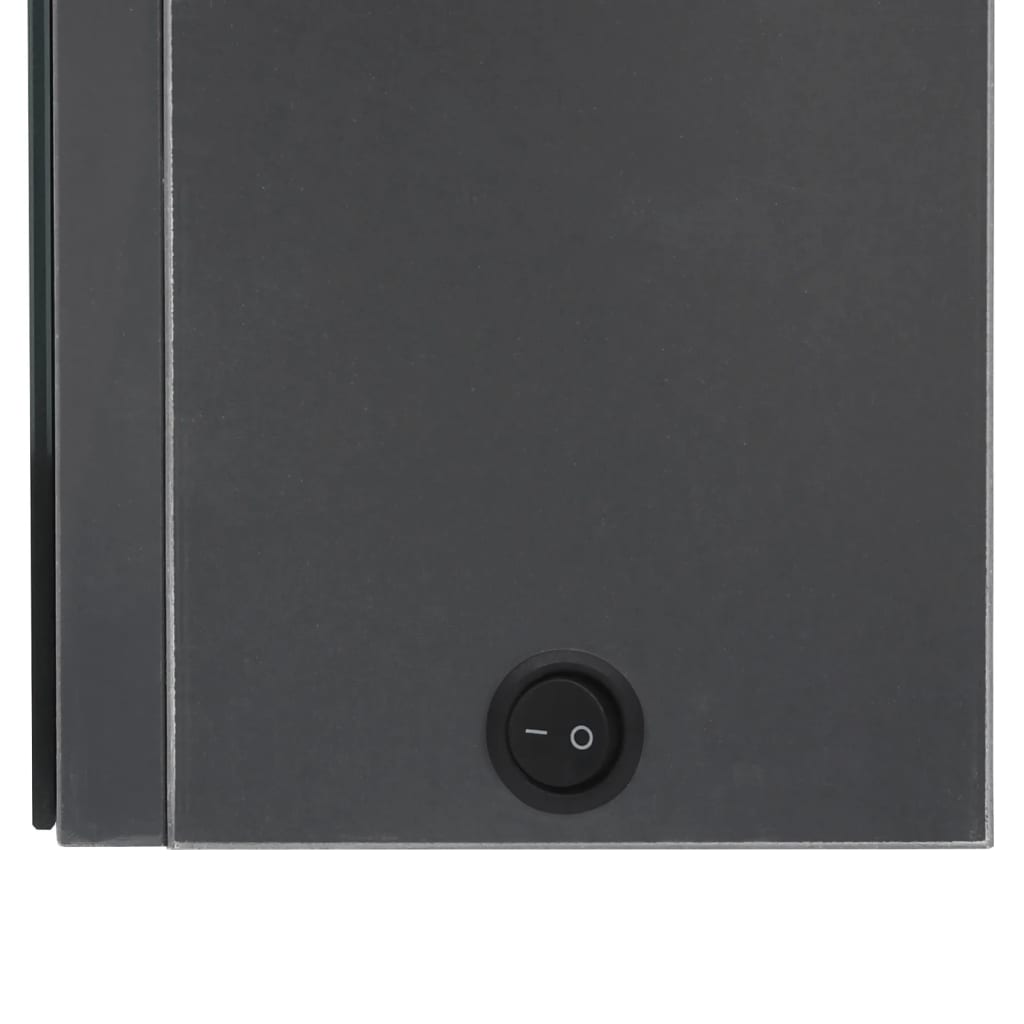 badeværelsesskab med spejl + LED-lys 50x14x60 cm grå