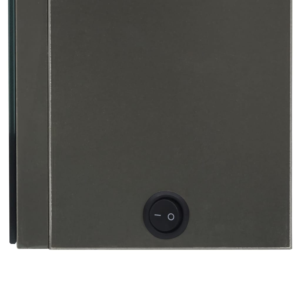 badeværelsesskab med spejl + LED-lys 50x14x60 cm antracitgrå