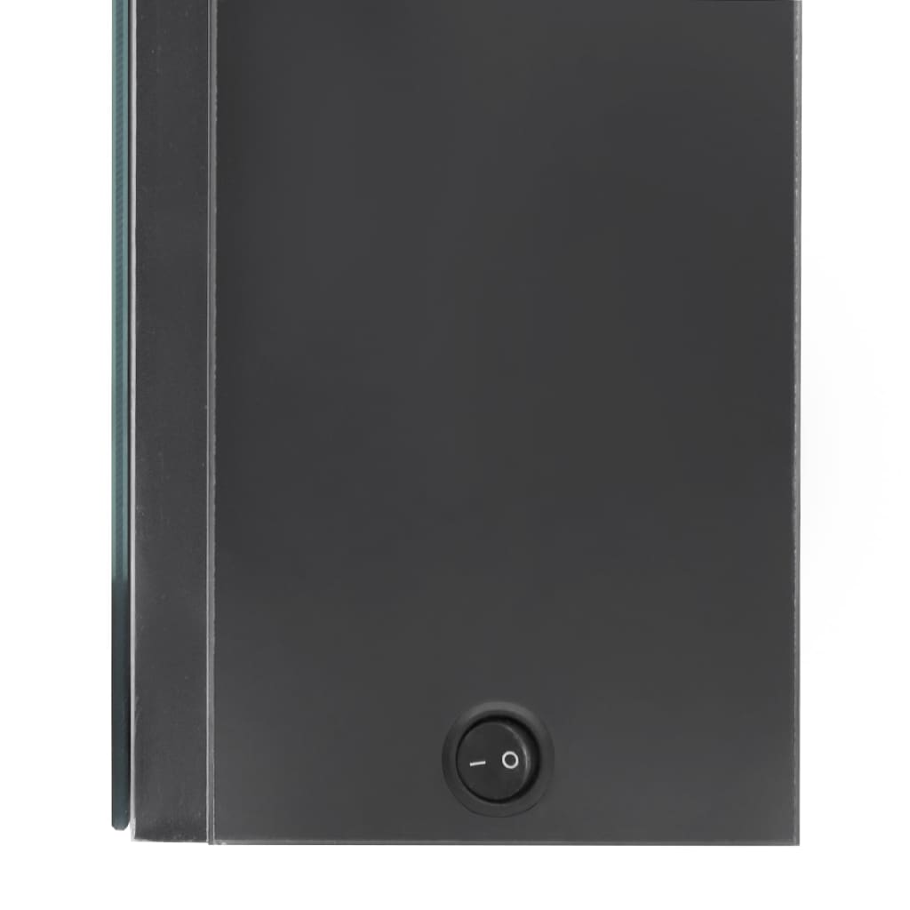 badeværelsesskab med spejl + LED-lys 50x13x70 cm grå