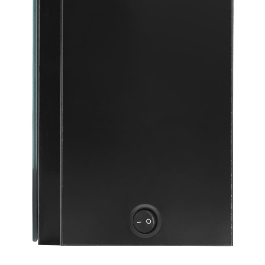 badeværelsesskab med spejl + LED-lys 50x13x70 cm skinnende sort