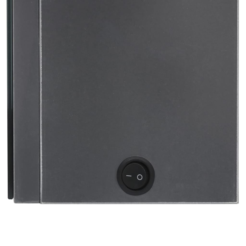 badeværelsesskab med spejl + LED-lys 62x14x60 cm skinnende grå