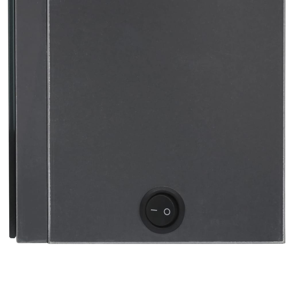 badeværelsesskab med spejl + LED-lys 89x14x62 cm grå