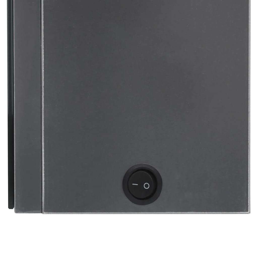 badeværelsesskab med spejl + LED-lys 89x14x62 cm skinnende grå