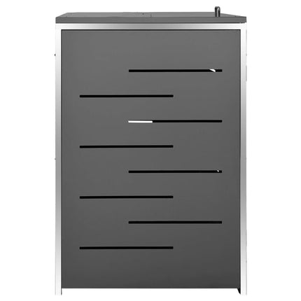 firedobbelt skraldespandsskjuler 276,5x77,5x115 rustfrit stål