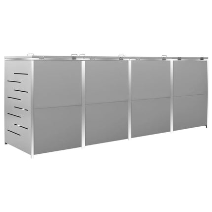 firedobbelt skraldespandsskjuler 276,5x77,5x115 rustfrit stål