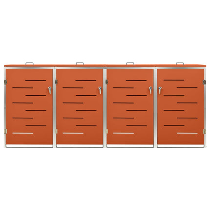 firedobbelt skraldespandsskjuler 276,5x77,5x115 rustfrit stål