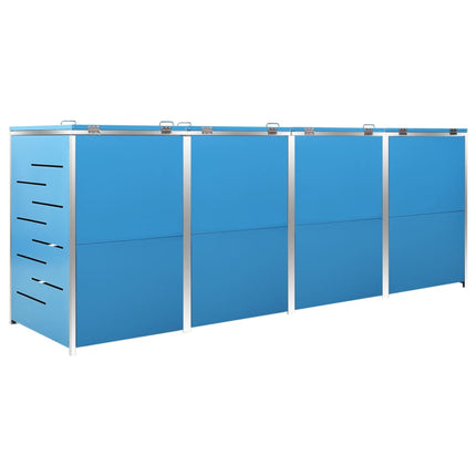 firedobbelt skraldespandsskjuler 276,5x77,5x115 rustfrit stål