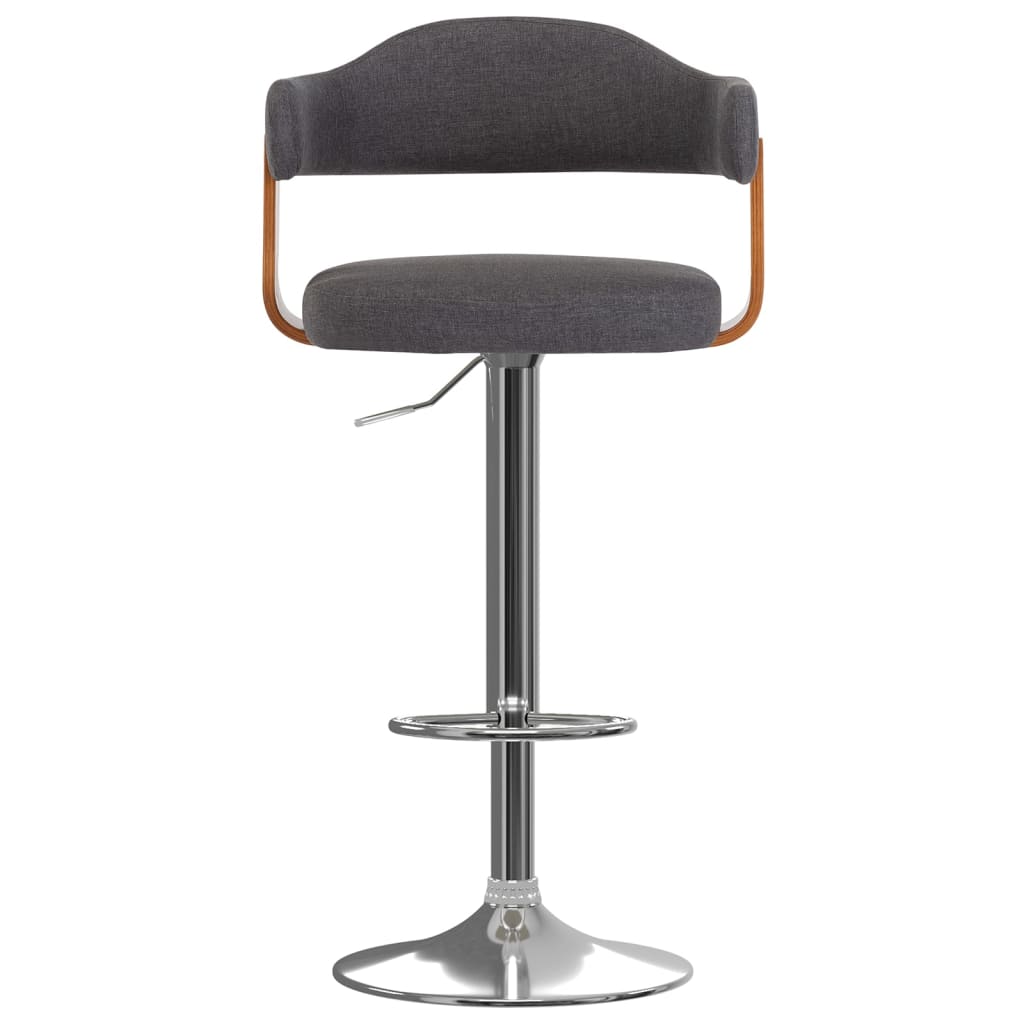 barstole 2 stk. bøjet træ og stof mørkegrå