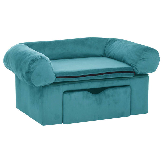Hundesofa med opbevaring Turkis 75 x 50 x 38cm Plys