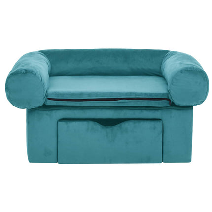 Hundesofa med opbevaring Turkis 75 x 50 x 38cm Plys