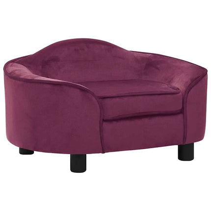 hundesofa 67x47x36 cm plys bordeauxfarvet