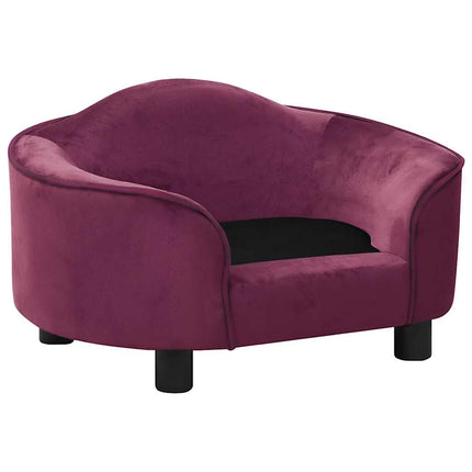 hundesofa 67x47x36 cm plys bordeauxfarvet