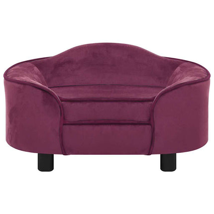 hundesofa 67x47x36 cm plys bordeauxfarvet