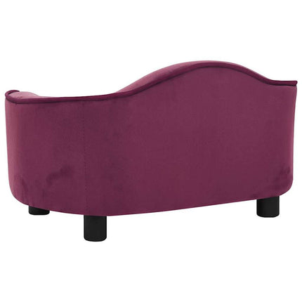 hundesofa 67x47x36 cm plys bordeauxfarvet