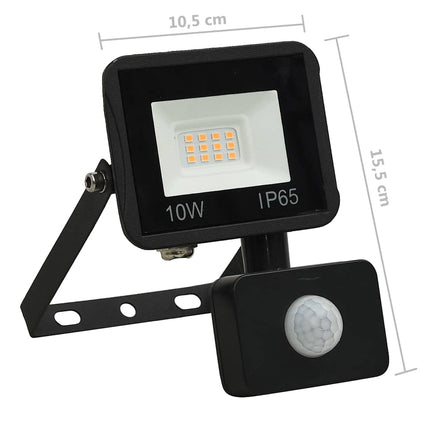 LED-projektør med sensor 10 W varm hvid