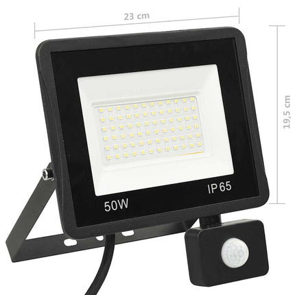 LED-projektør med sensor 50 W kold hvid