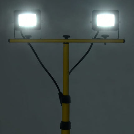 LED-projektør med stativ 2x10 W kold hvid