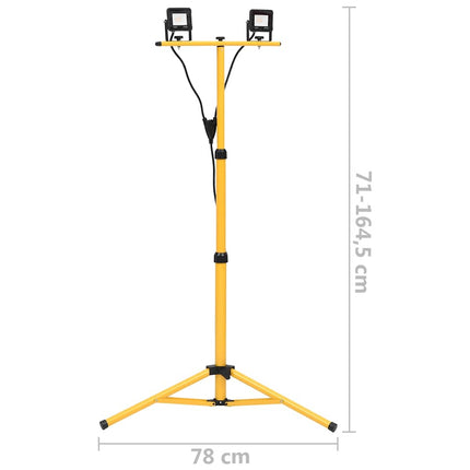 LED-projektør med stativ 2x10 W kold hvid