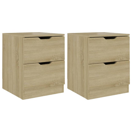 sengeborde 2 stk. 40x40x50 cm konstrueret træ sonoma-eg