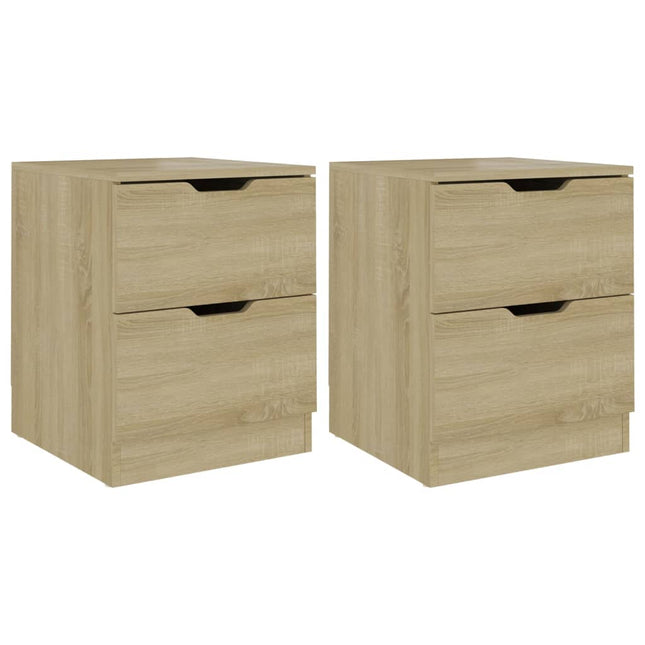sengeborde 2 stk. 40x40x50 cm konstrueret træ sonoma-eg