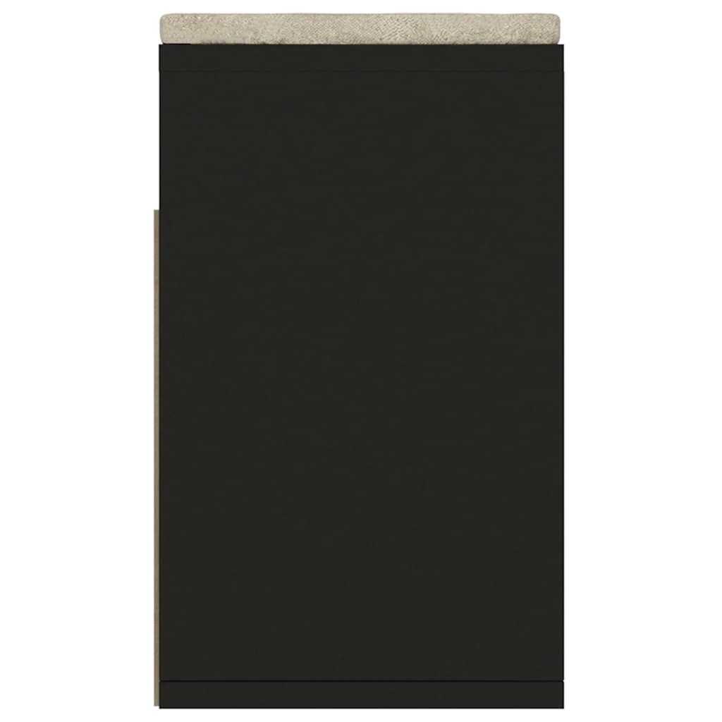 skobænk med hynde 104x30x49 cm konstrueret træ sort