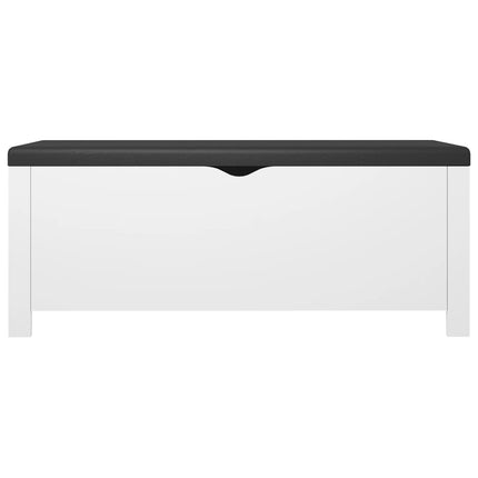 opbevaringskasse med hynde 105x40x45 cm konstrueret træ hvid