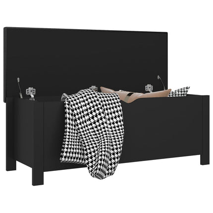 opbevaringskasse med hynde 105x40x45 cm konstrueret træ sort