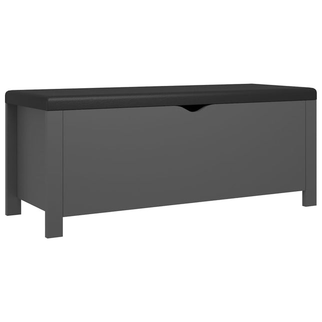 opbevaringsboks med hynde 105x40x45 cm konstrueret træ grå