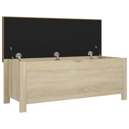 opbevaringskasse m. hynde 105x40x45cm konstrueret træ sonoma-eg