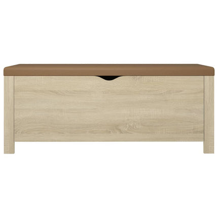 opbevaringskasse m. hynde 105x40x45cm konstrueret træ sonoma-eg